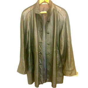 Bod and Christensen Couture vintage dark  green leather jacket Women’s L Mens M